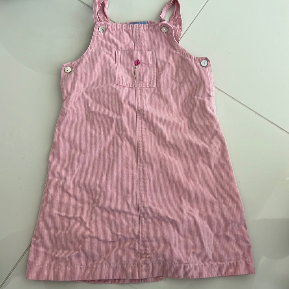 Cyrillus Girls pink  Striped Sundress, Size 6